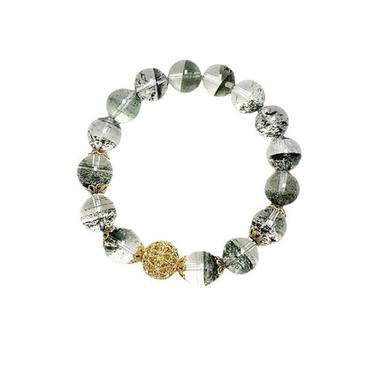 Green Phantom Quartz Bead Bracelet